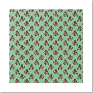 Climbing Sloth Green Pattern Posters and Art